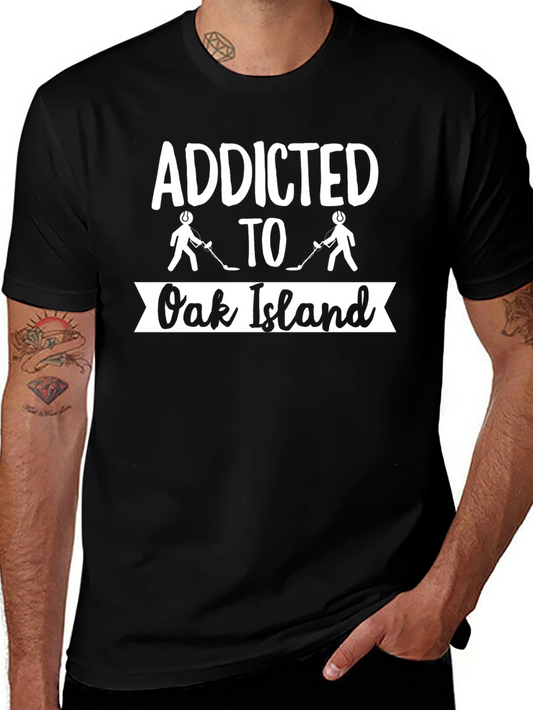 Addicted to Oak Island Hockey Black T-Shirt
