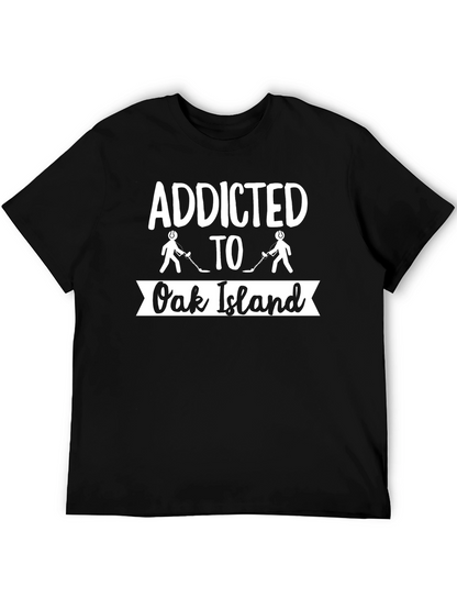Addicted to Oak Island Hockey Black T-Shirt