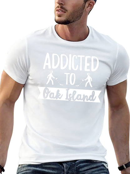 Addicted to Oak Island Hockey Black T-Shirt
