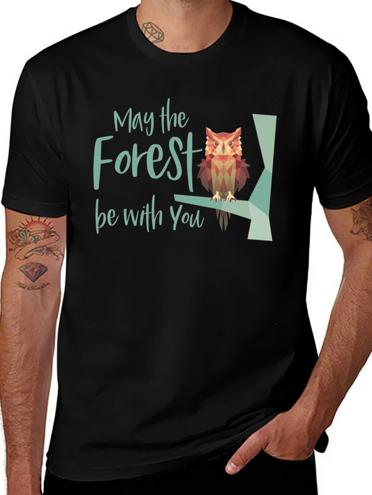 May the Forest Be With You Owl Graphic T-Shirt