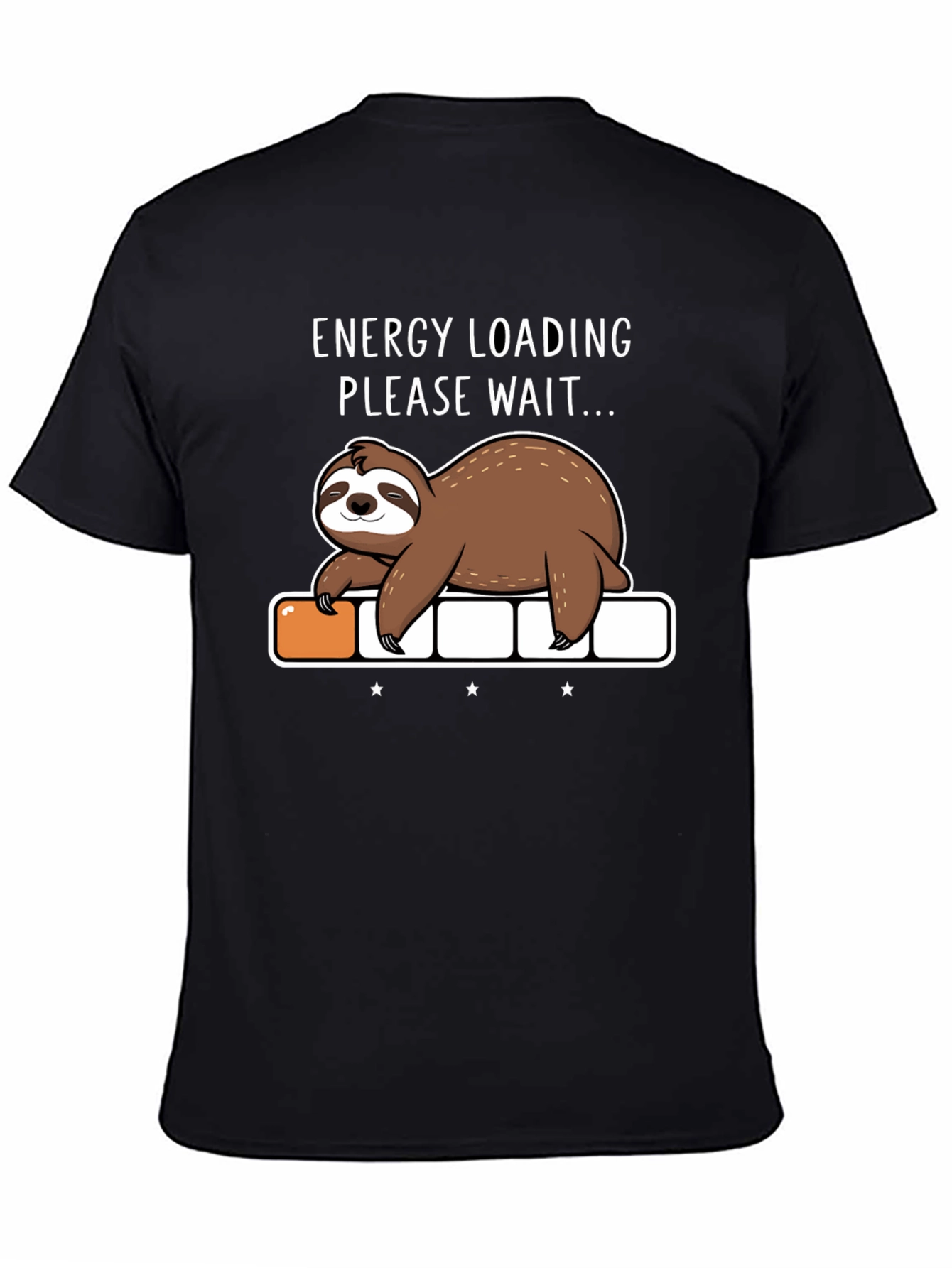 Energy Loading Sloth Graphic T-Shirt