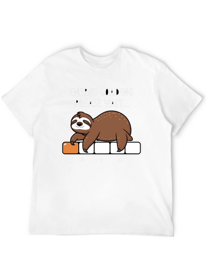 Energy Loading Sloth Graphic T-Shirt