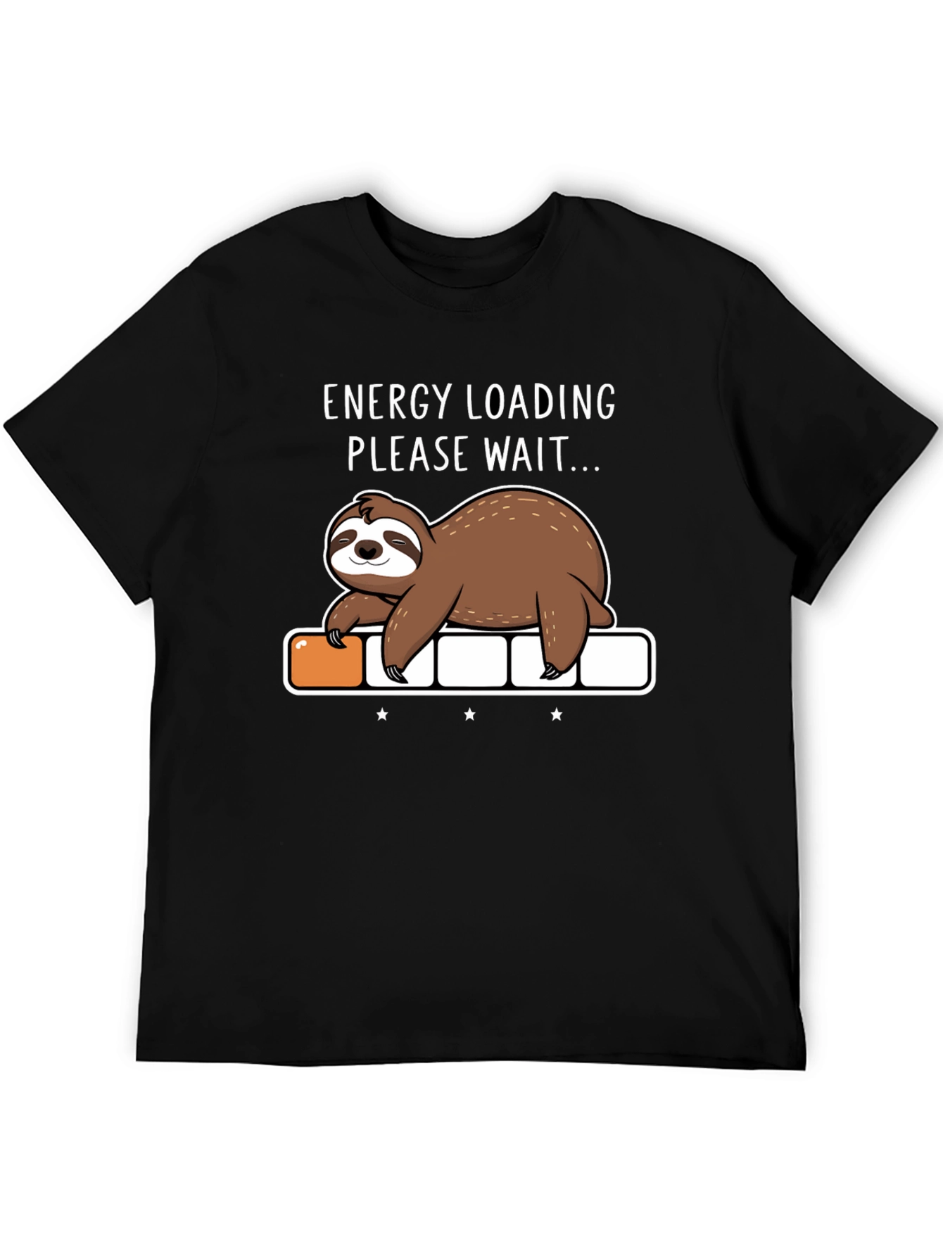 Energy Loading Sloth Graphic T-Shirt