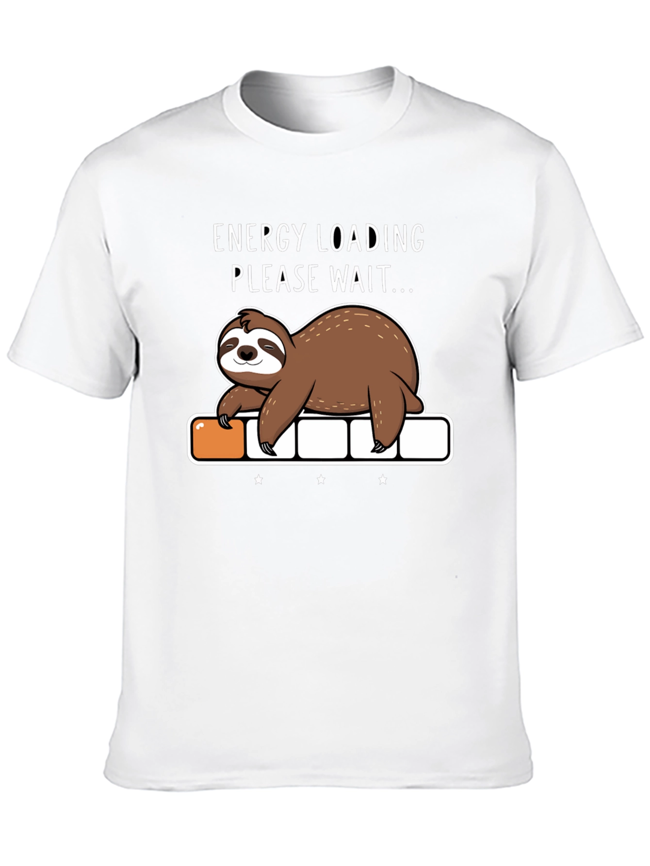 Energy Loading Sloth Graphic T-Shirt