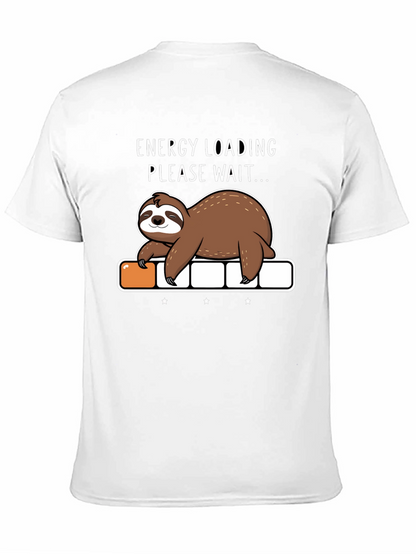 Energy Loading Sloth Graphic T-Shirt