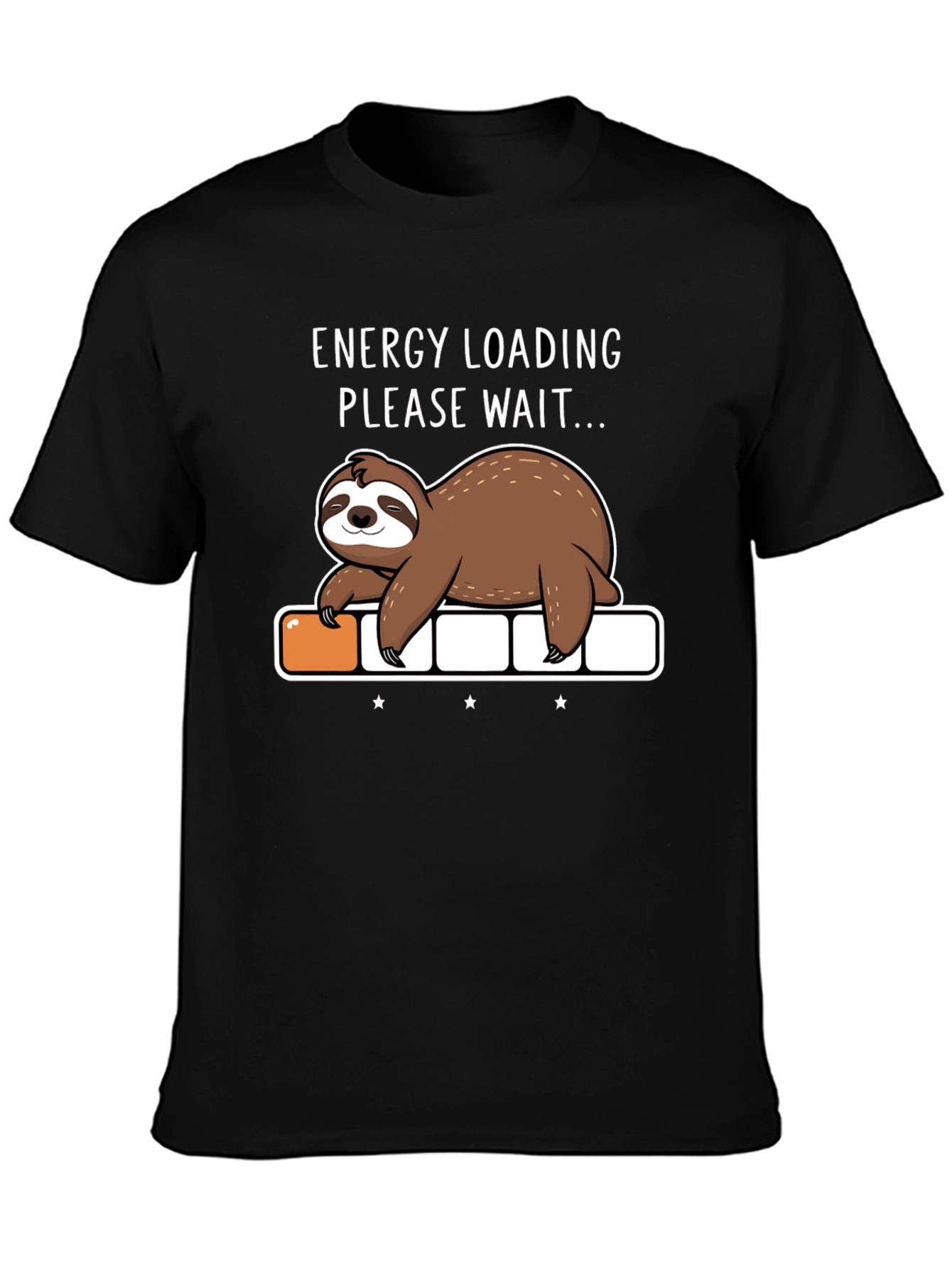 Energy Loading Sloth Graphic T-Shirt