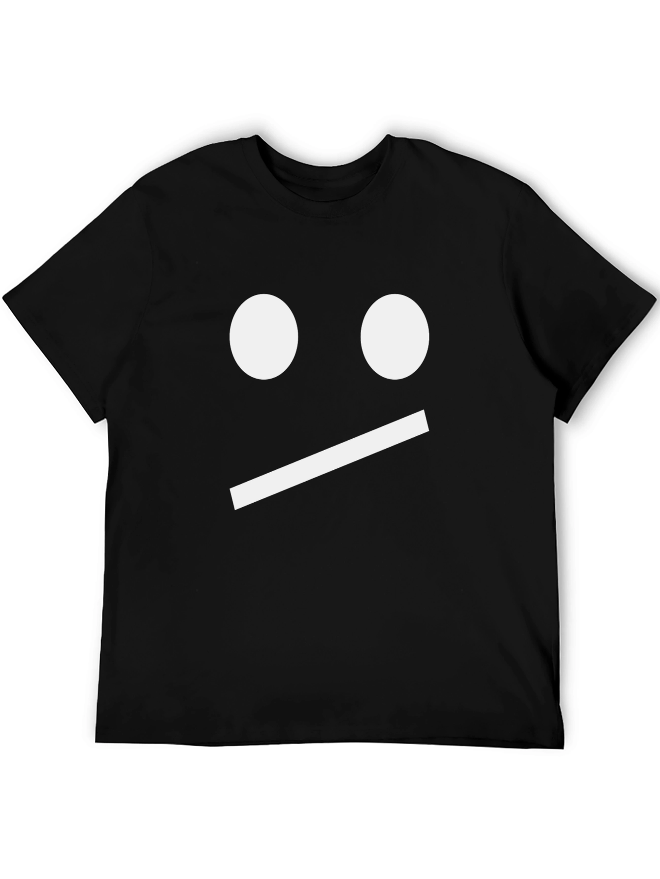 Neutral Face Graphic Tee - Black Cotton Shirt
