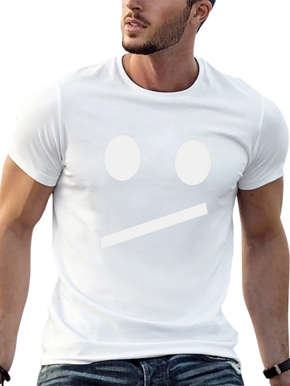 Neutral Face Graphic Tee - Black Cotton Shirt