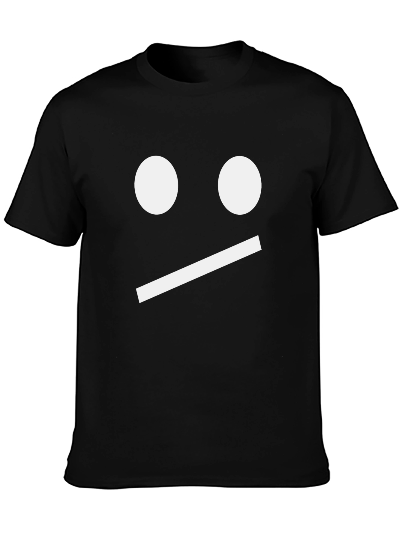 Neutral Face Graphic Tee - Black Cotton Shirt