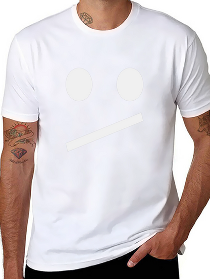 Neutral Face Graphic Tee - Black Cotton Shirt