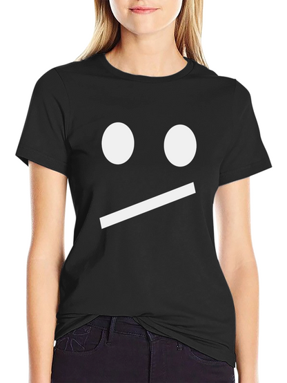 Neutral Face Graphic Tee - Black Cotton Shirt