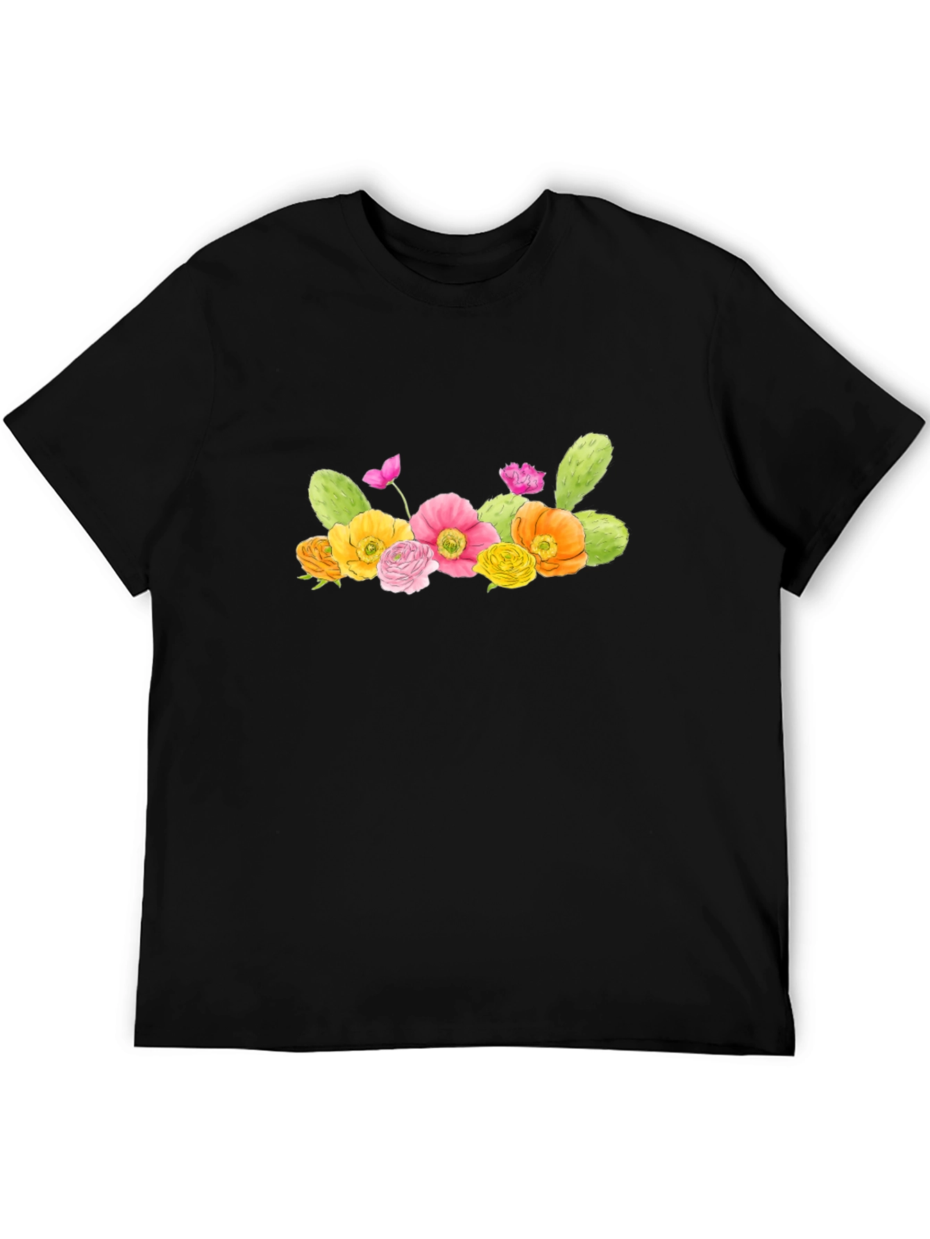 Floral Cactus Graphic T-Shirt - Desert Bloom