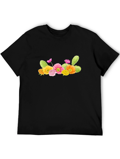 Floral Cactus Graphic T-Shirt - Desert Bloom