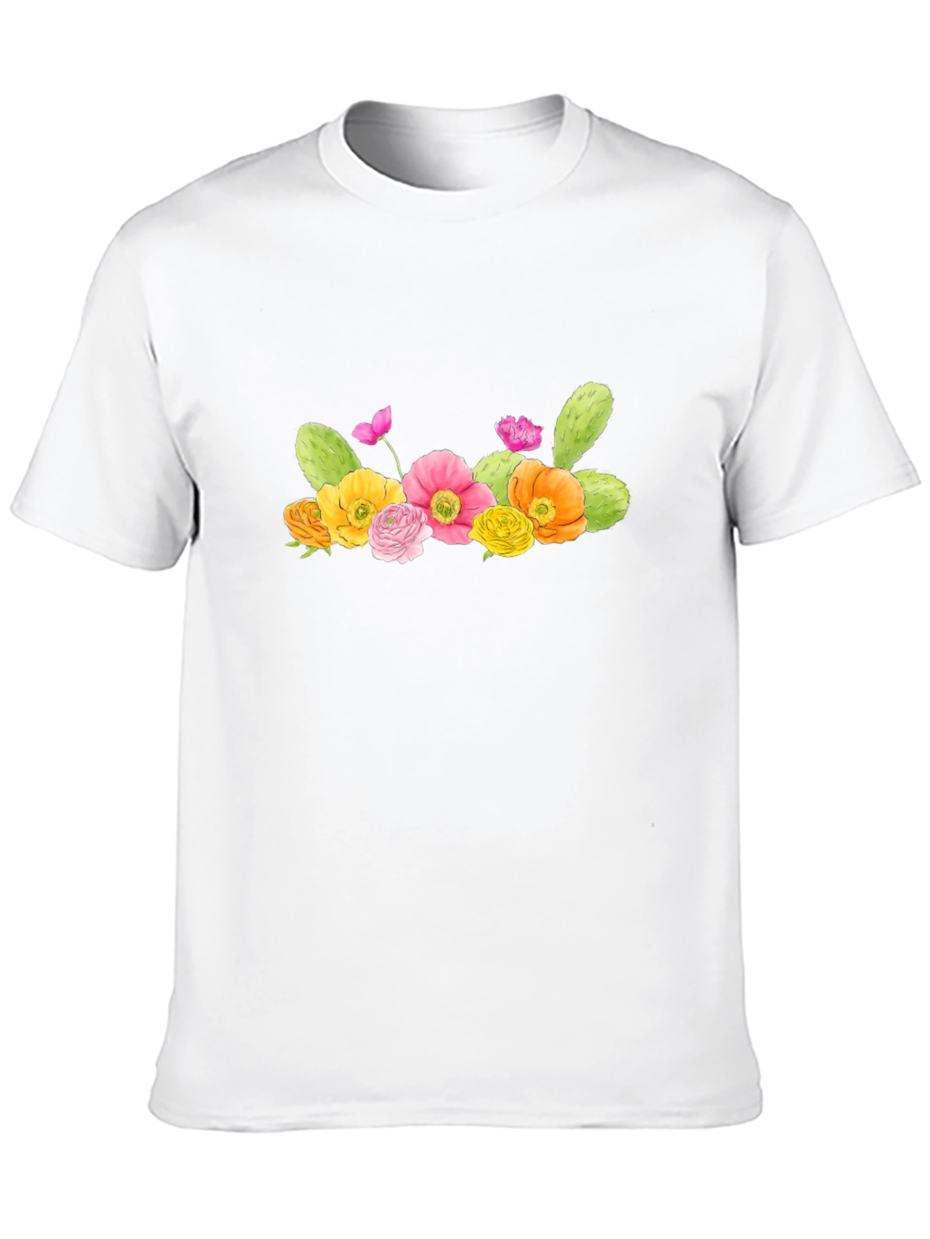 Floral Cactus Graphic T-Shirt - Desert Bloom