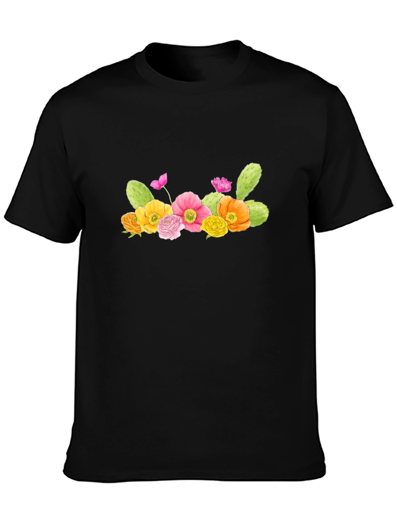 Floral Cactus Graphic T-Shirt - Desert Bloom