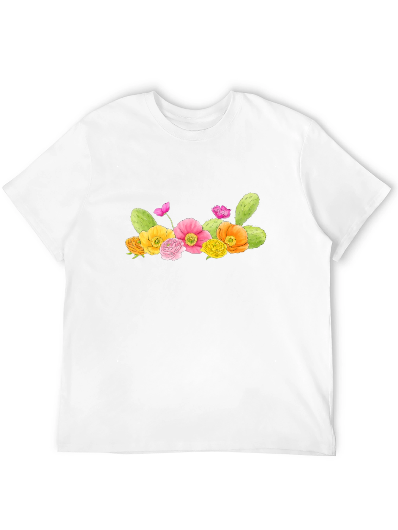Floral Cactus Graphic T-Shirt - Desert Bloom