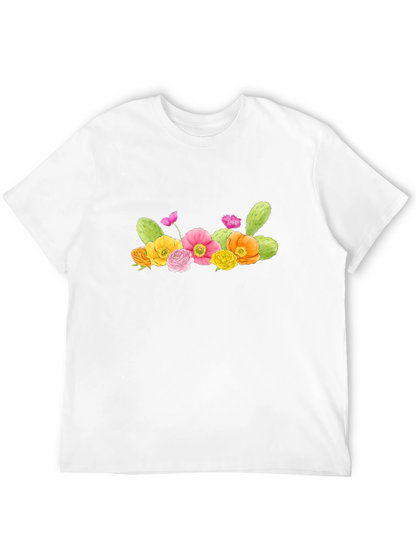 Floral Cactus Graphic T-Shirt - Desert Bloom