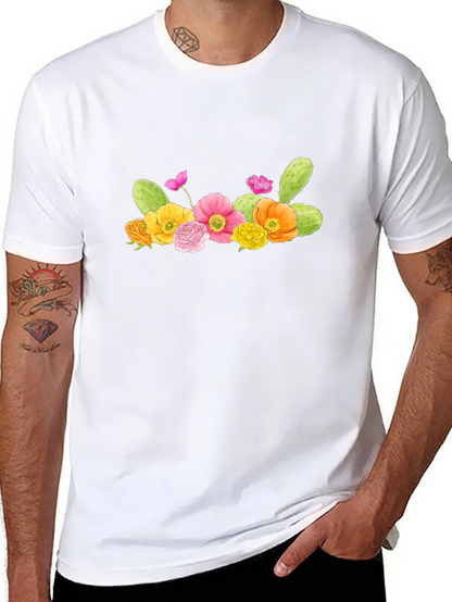 Floral Cactus Graphic T-Shirt - Desert Bloom