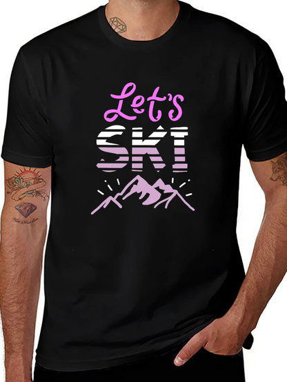 Lets Ski! Graphic Tee - Mountain Adventure T-Shirt