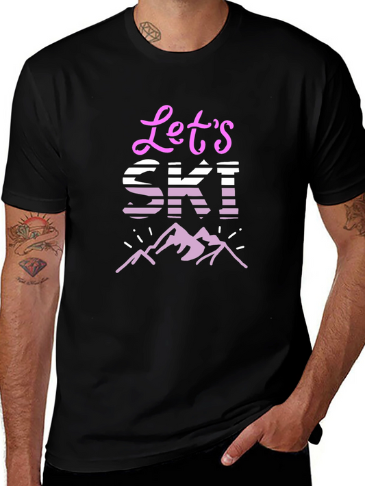 Lets Ski! Graphic Tee - Mountain Adventure T-Shirt