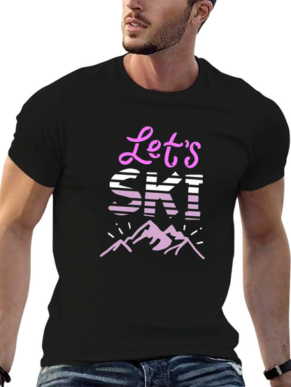 Lets Ski! Graphic Tee - Mountain Adventure T-Shirt