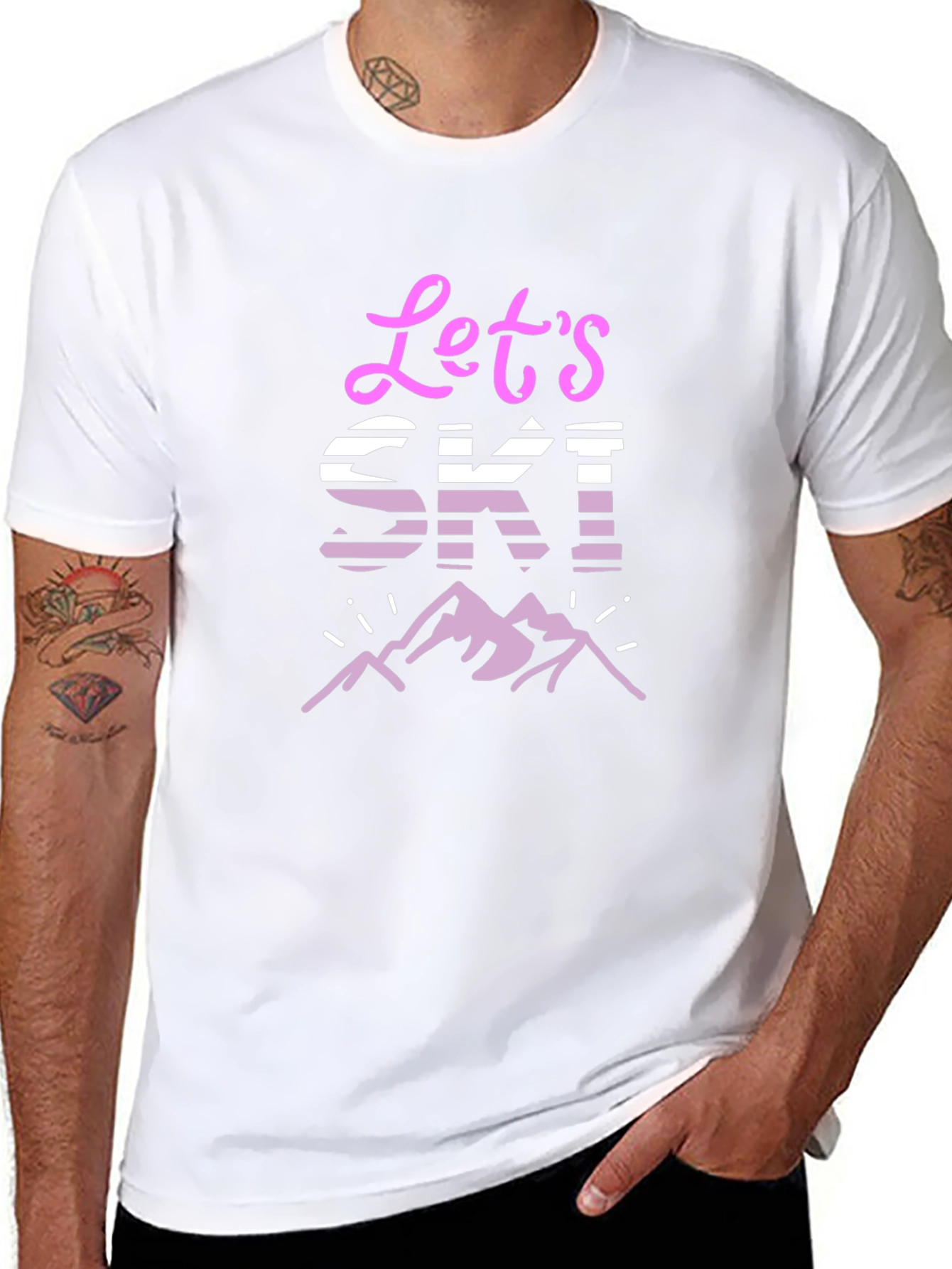 Lets Ski! Graphic Tee - Mountain Adventure T-Shirt
