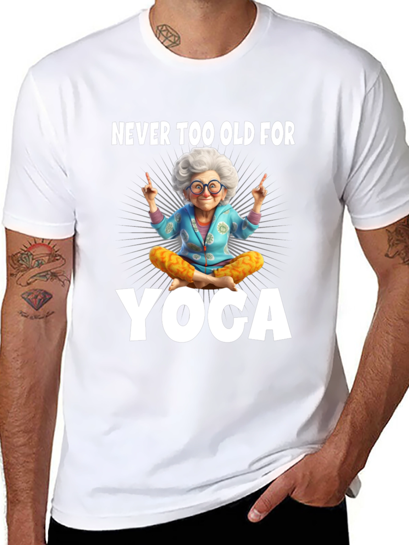 Never Too Old For Yoga Graphic Tee