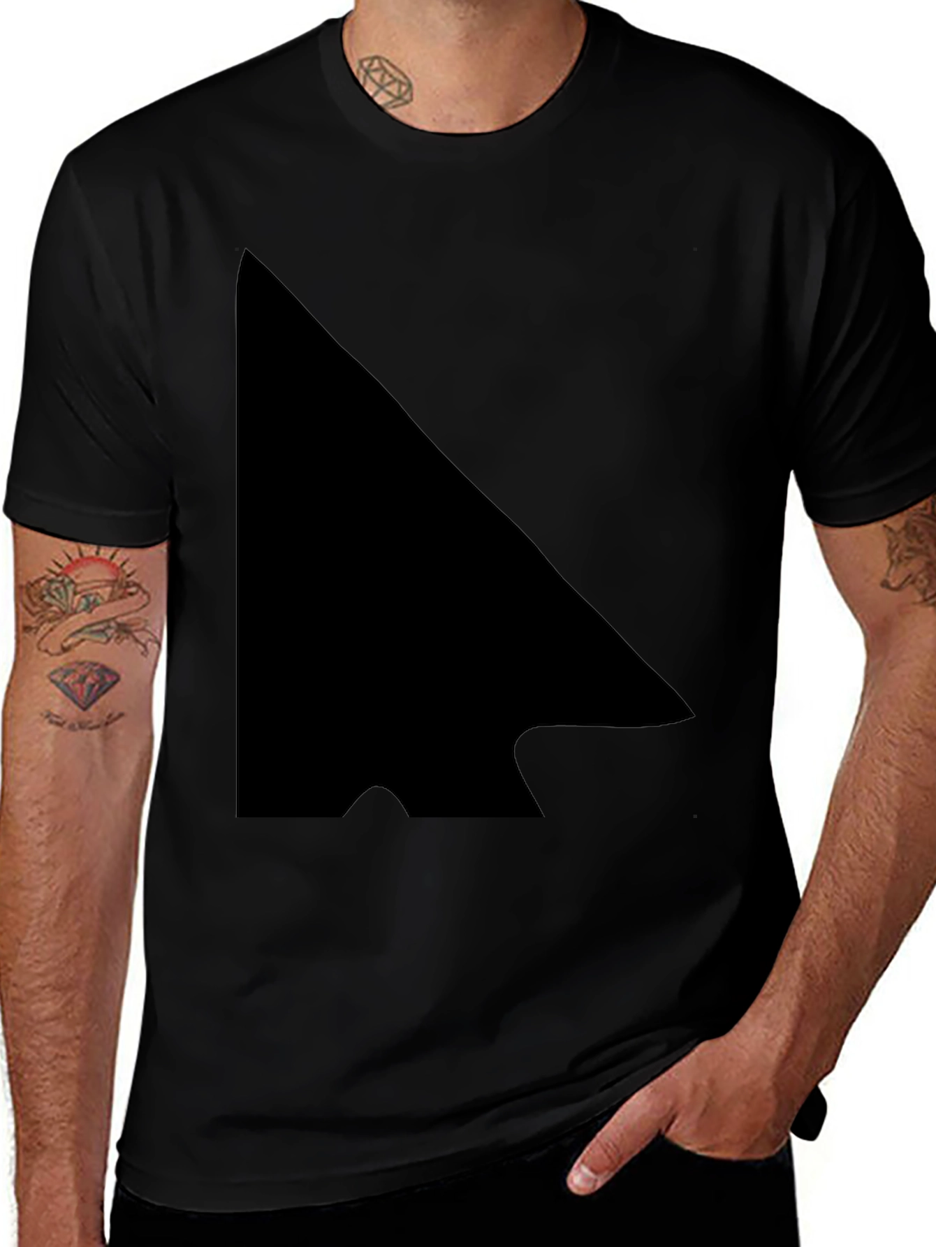 Modern Arrowhead Graphic Black T-Shirt