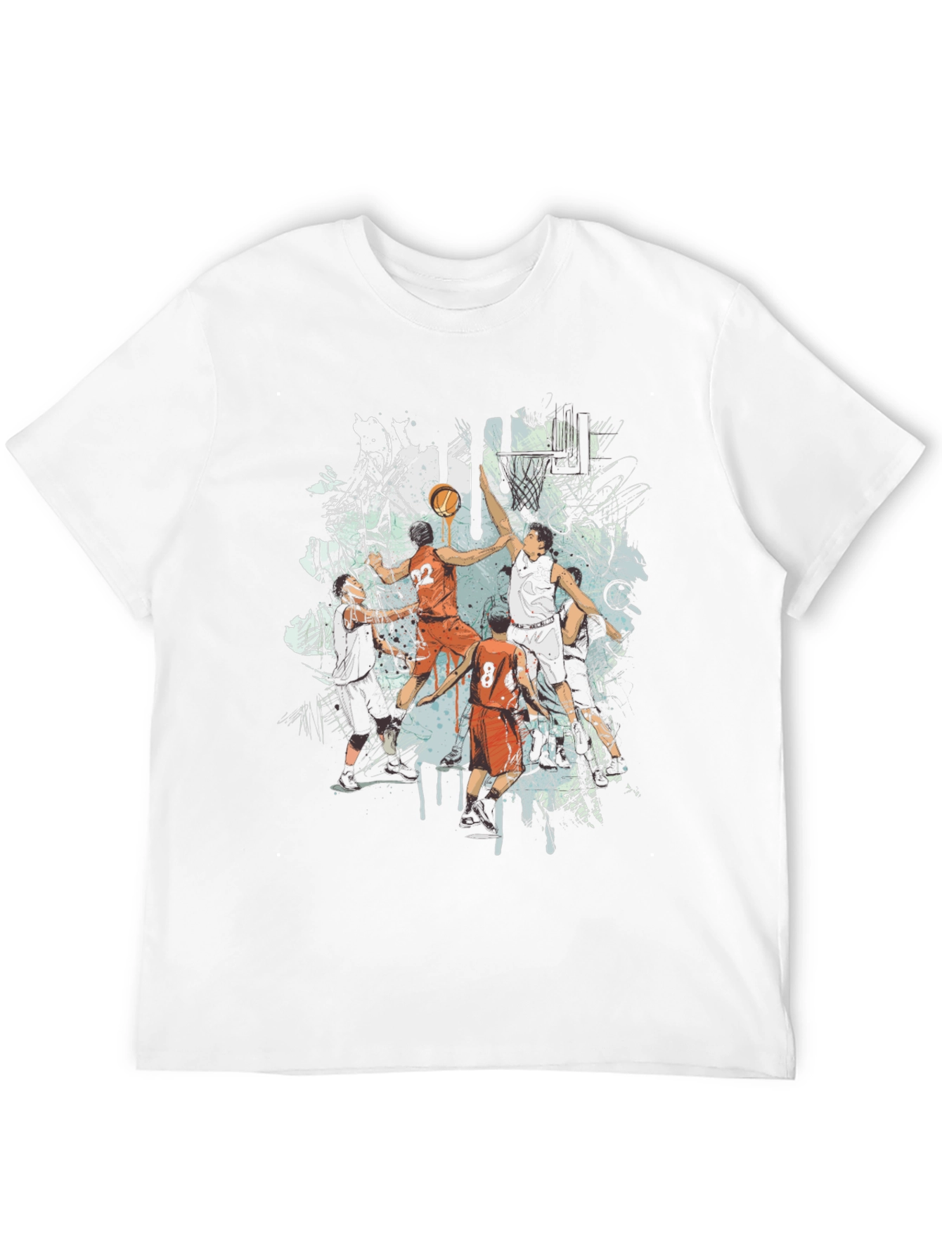 Basketball Graphic Print Black T-Shirt