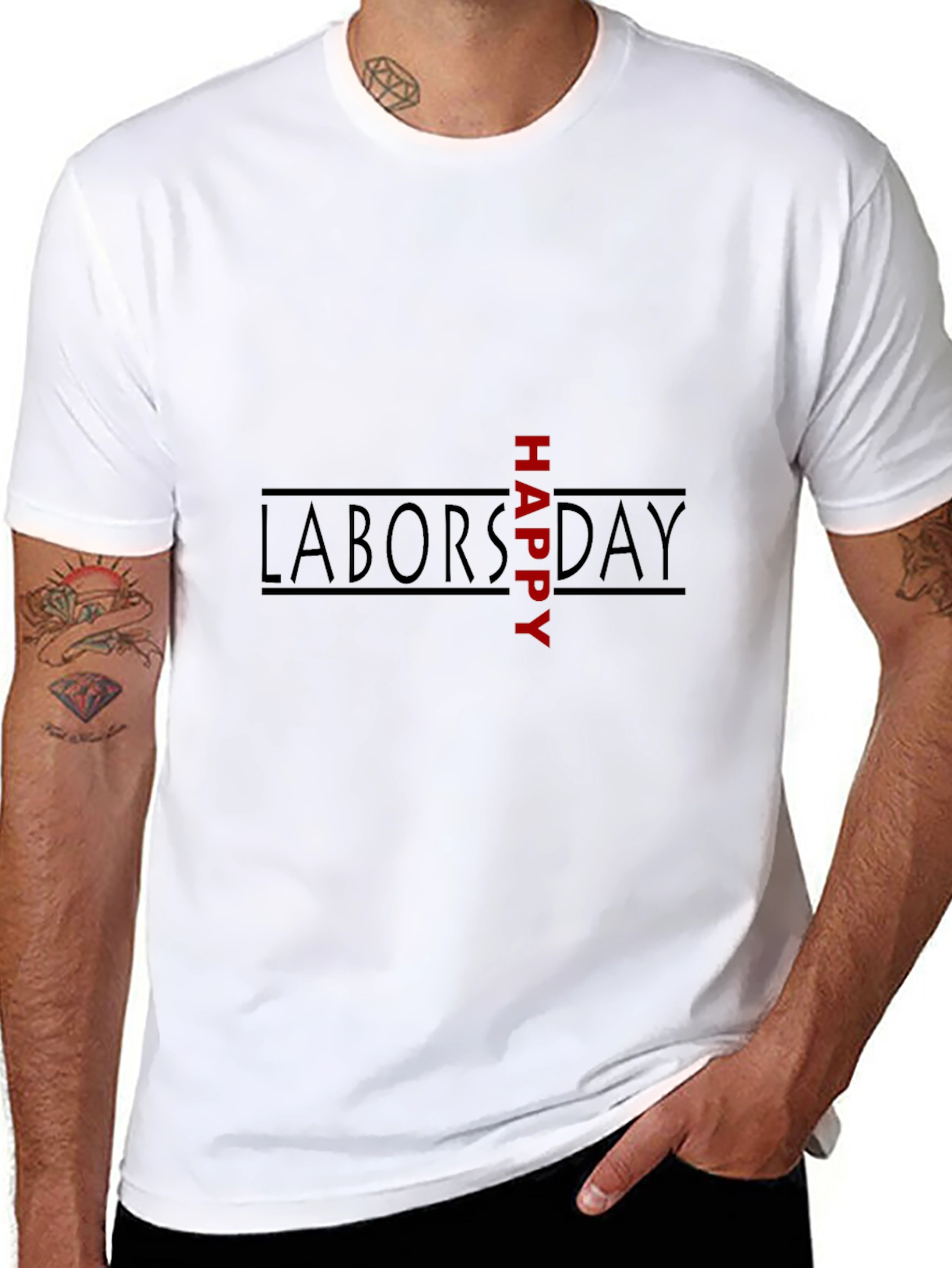 Happy Labors Day Black Graphic Tee