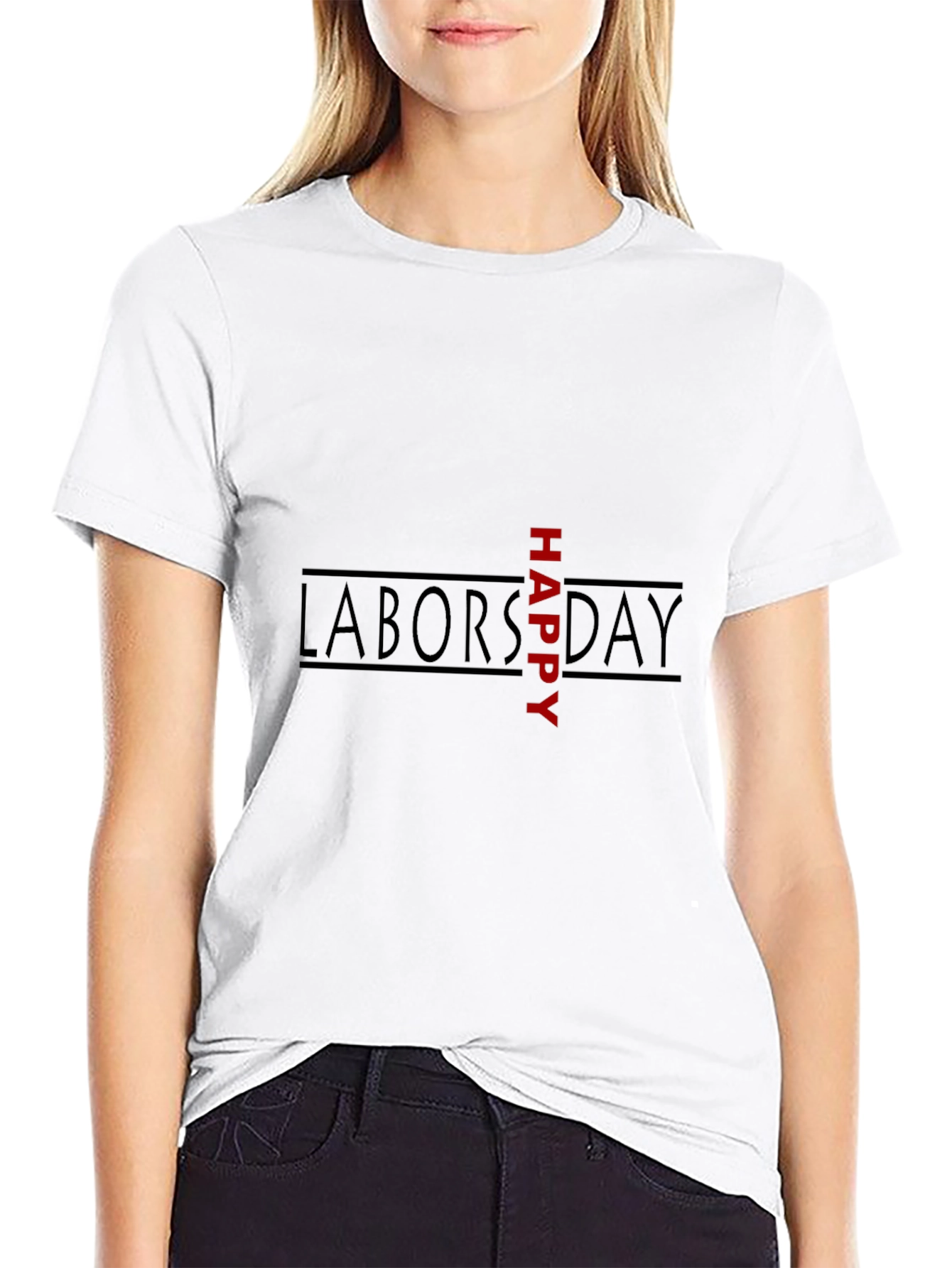 Happy Labors Day Black Graphic Tee