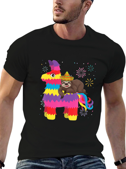 Fiesta Fun T-Shirt: Sloth on Pinata