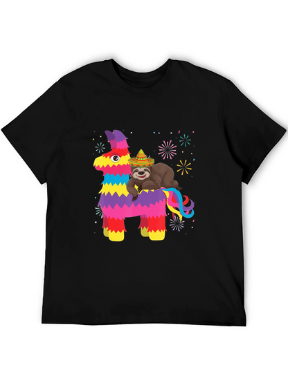 Fiesta Fun T-Shirt: Sloth on Pinata
