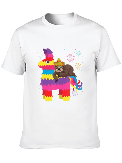 Fiesta Fun T-Shirt: Sloth on Pinata