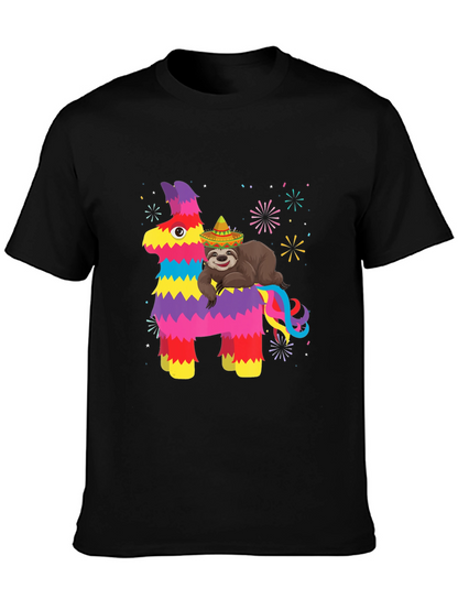Fiesta Fun T-Shirt: Sloth on Pinata