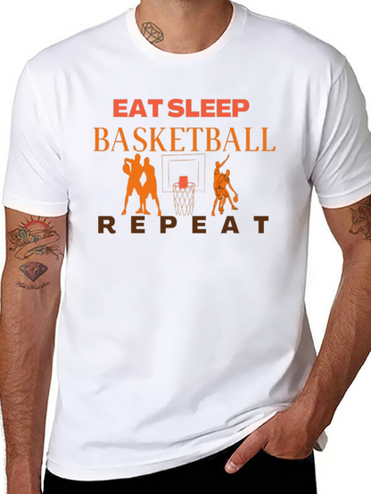 Eat Sleep Basketball Repeat Graphic T-Shirt
