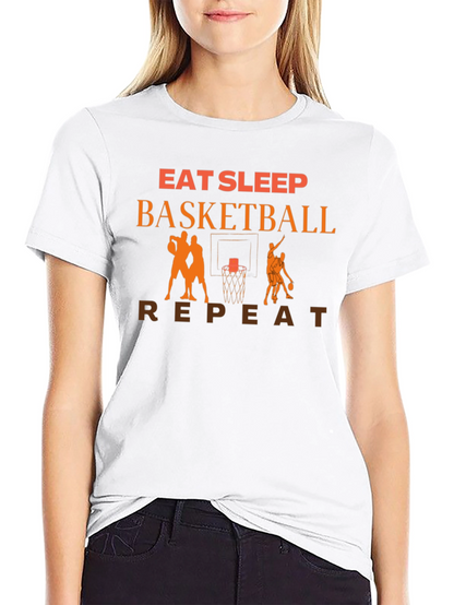 Eat Sleep Basketball Repeat Graphic T-Shirt
