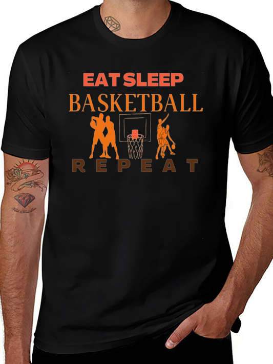 Eat Sleep Basketball Repeat Graphic T-Shirt