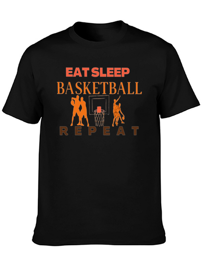 Eat Sleep Basketball Repeat Graphic T-Shirt