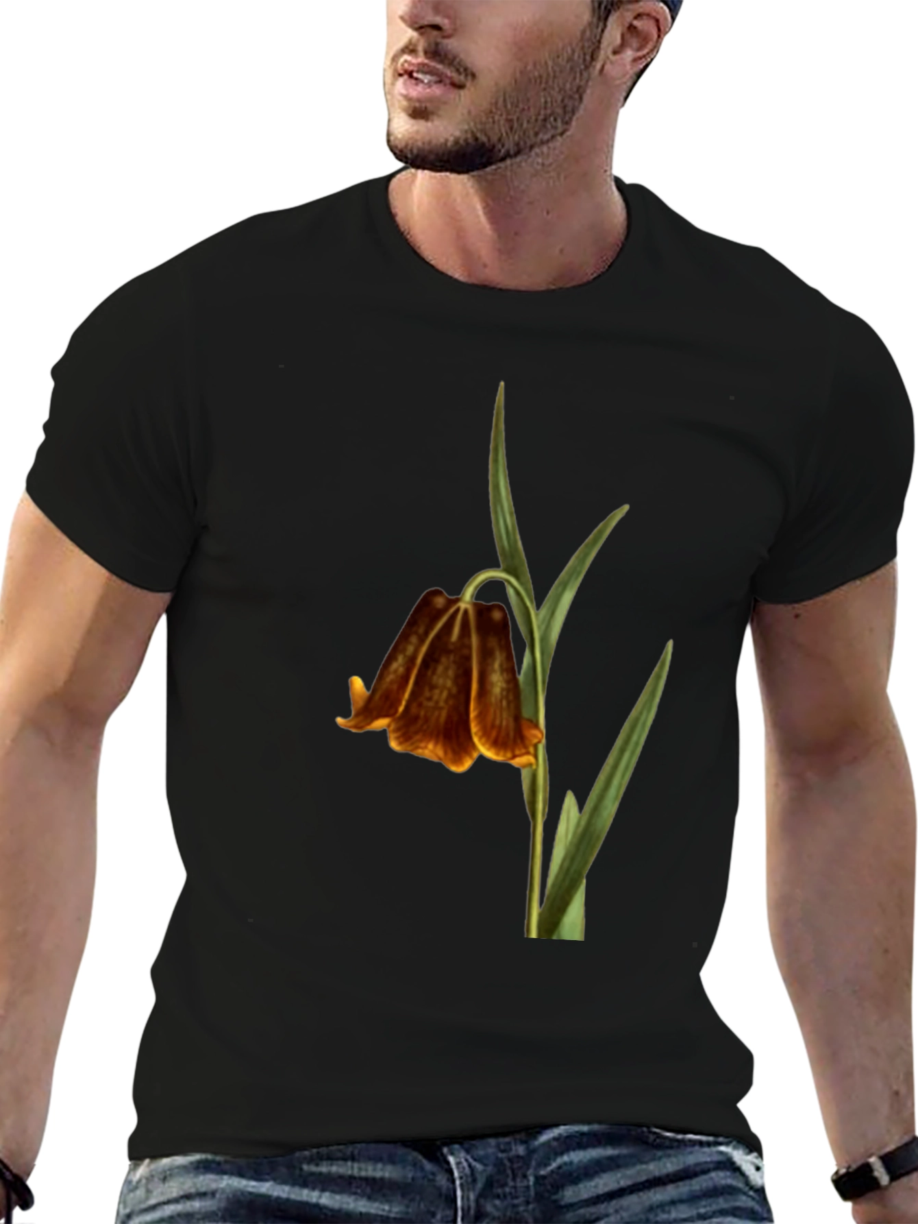 Botanical Bellflower Black T-Shirt