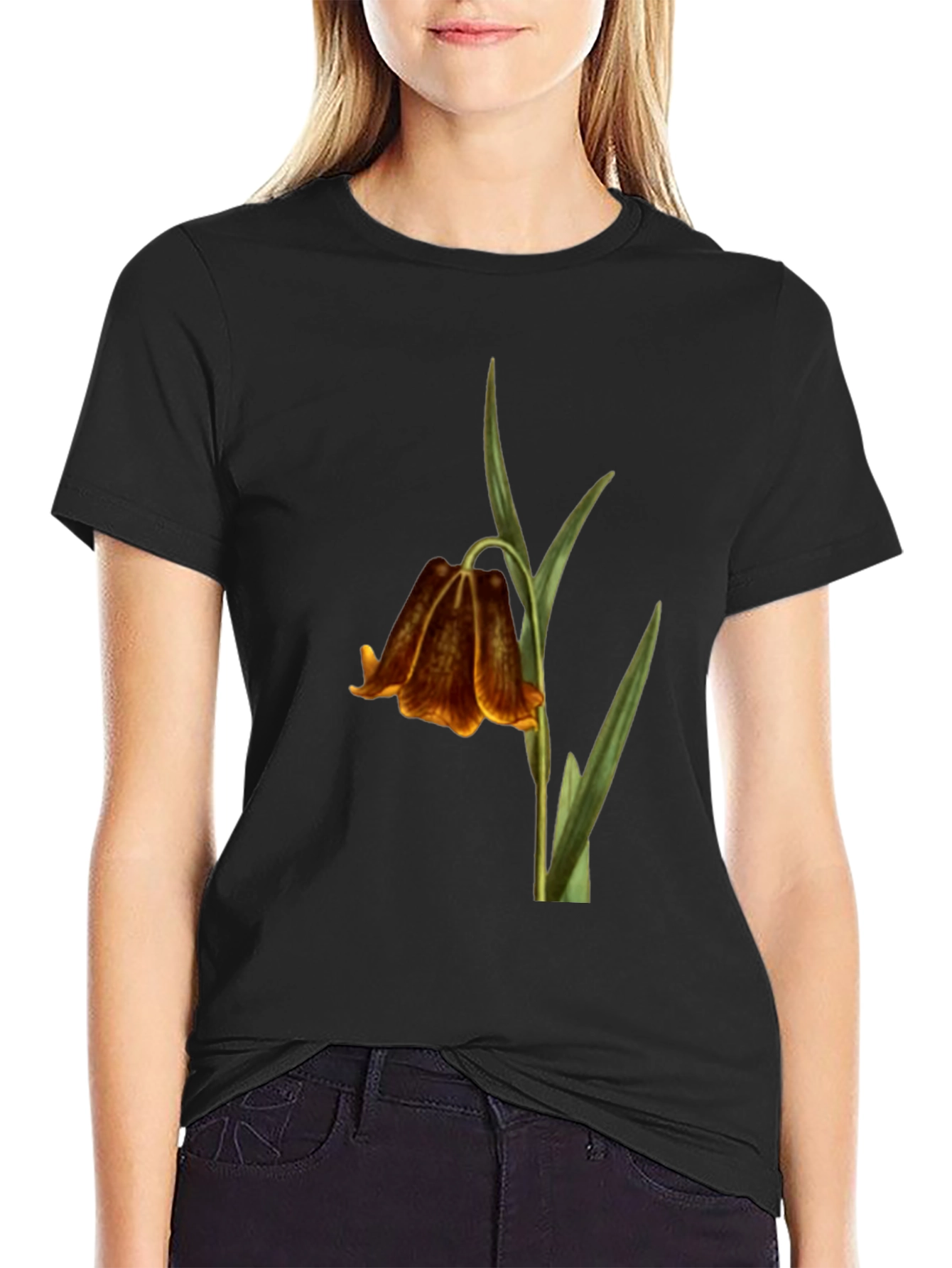 Botanical Bellflower Black T-Shirt