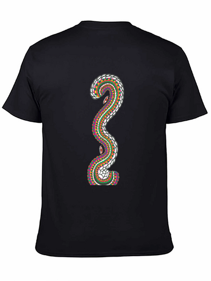 Abstract Snake Graphic T-Shirt - Stylish Mens Tee