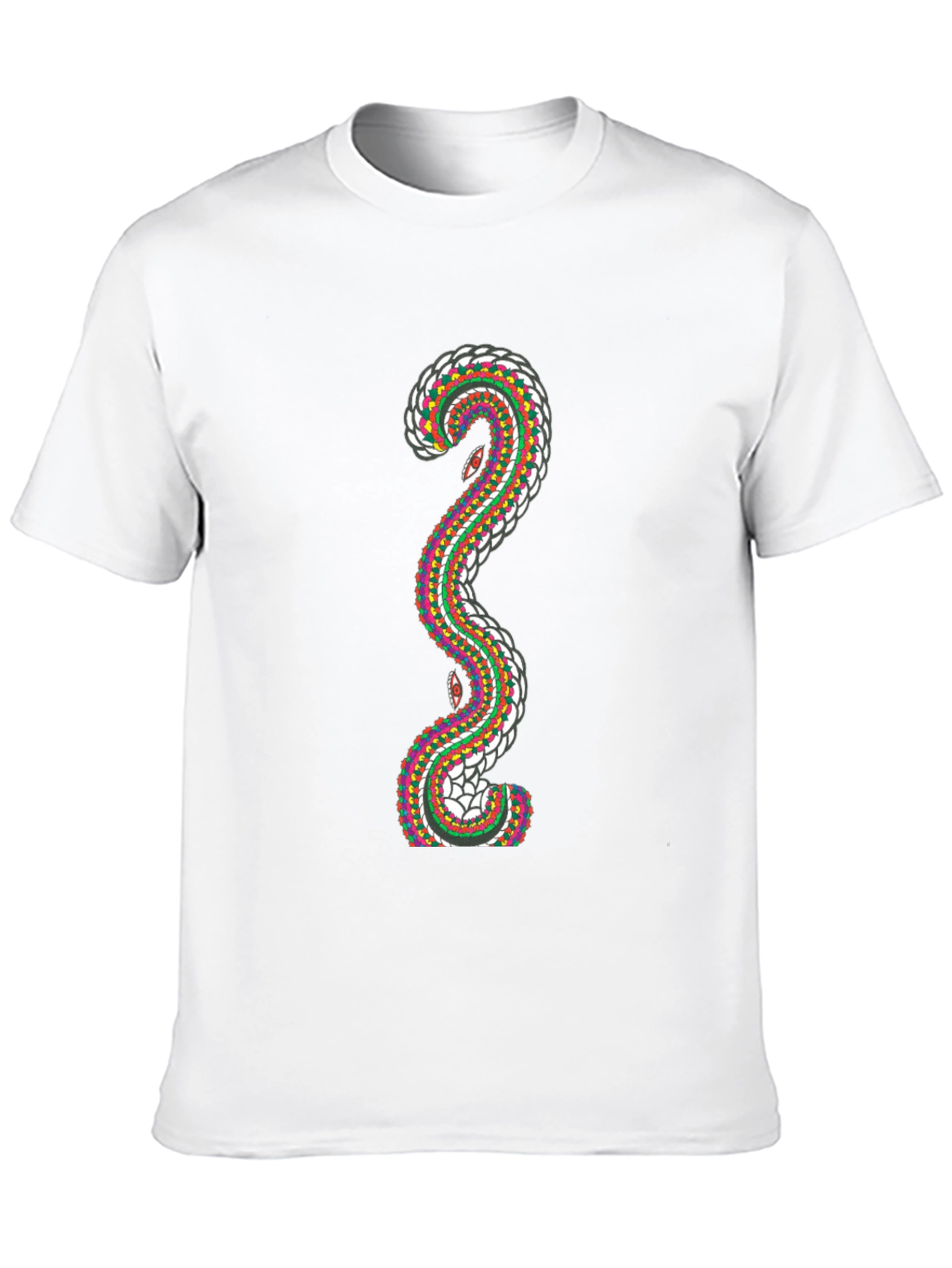 Abstract Snake Graphic T-Shirt - Stylish Mens Tee