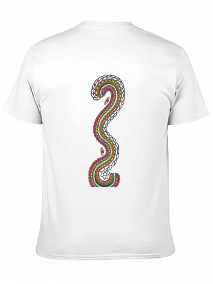 Abstract Snake Graphic T-Shirt - Stylish Mens Tee