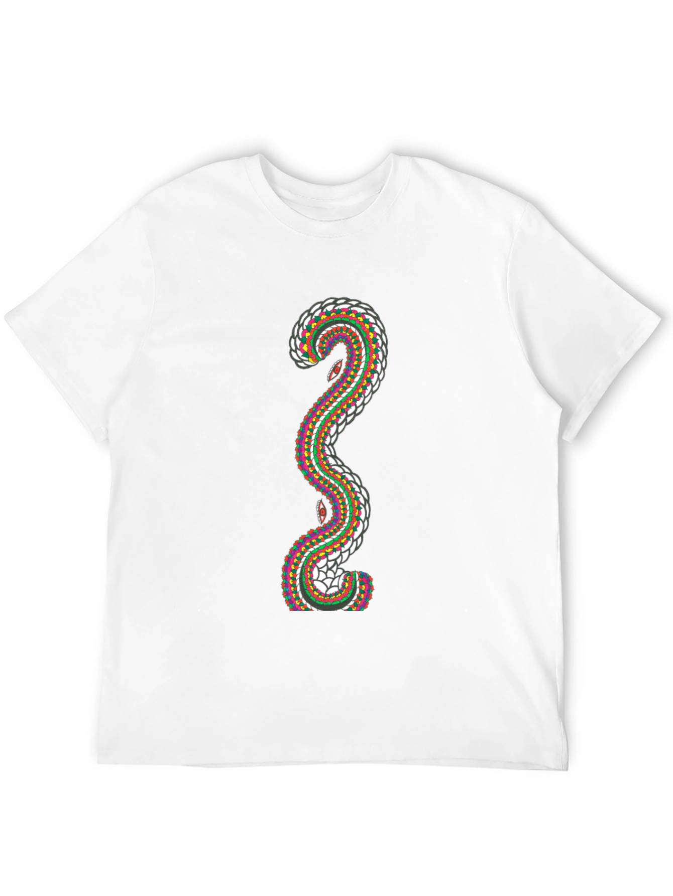 Abstract Snake Graphic T-Shirt - Stylish Mens Tee