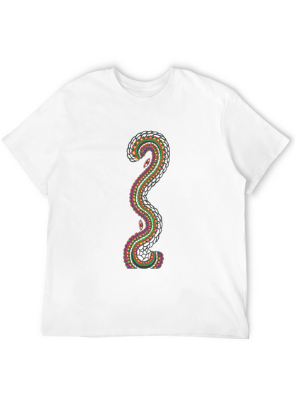 Abstract Snake Graphic T-Shirt - Stylish Mens Tee
