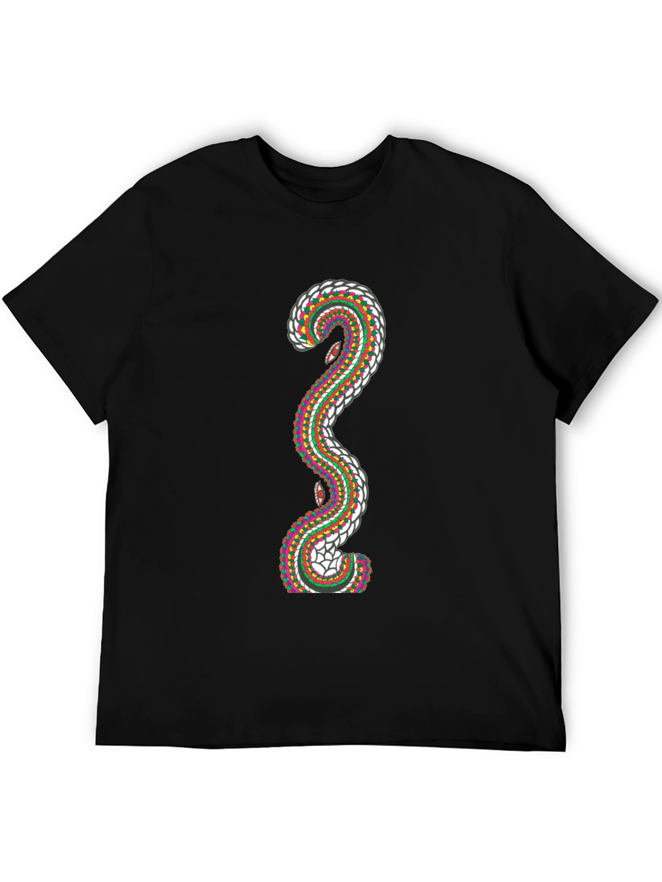 Abstract Snake Graphic T-Shirt - Stylish Mens Tee