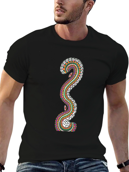 Abstract Snake Graphic T-Shirt - Stylish Mens Tee