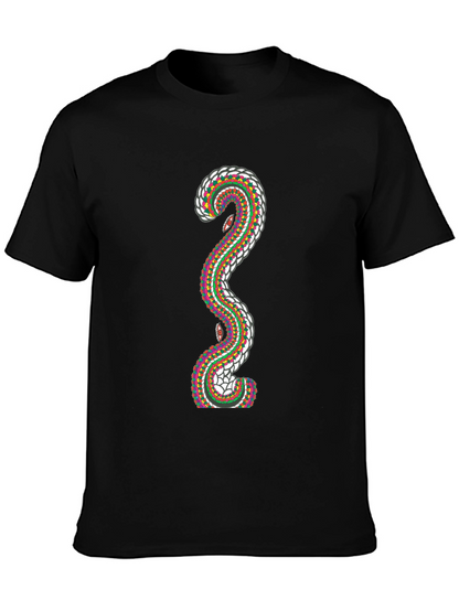 Abstract Snake Graphic T-Shirt - Stylish Mens Tee