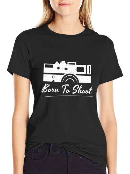 Born to Shoot Camera Graphic T-Shirt